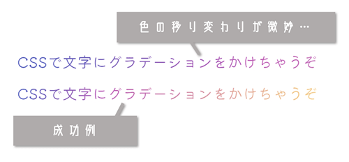 グラデーションの色の移り変わりが微妙な時